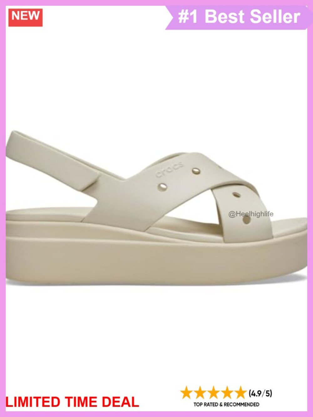 Crocs Women's Brooklyn 4U Low Wedge Platform Sandals EVA Comfort
